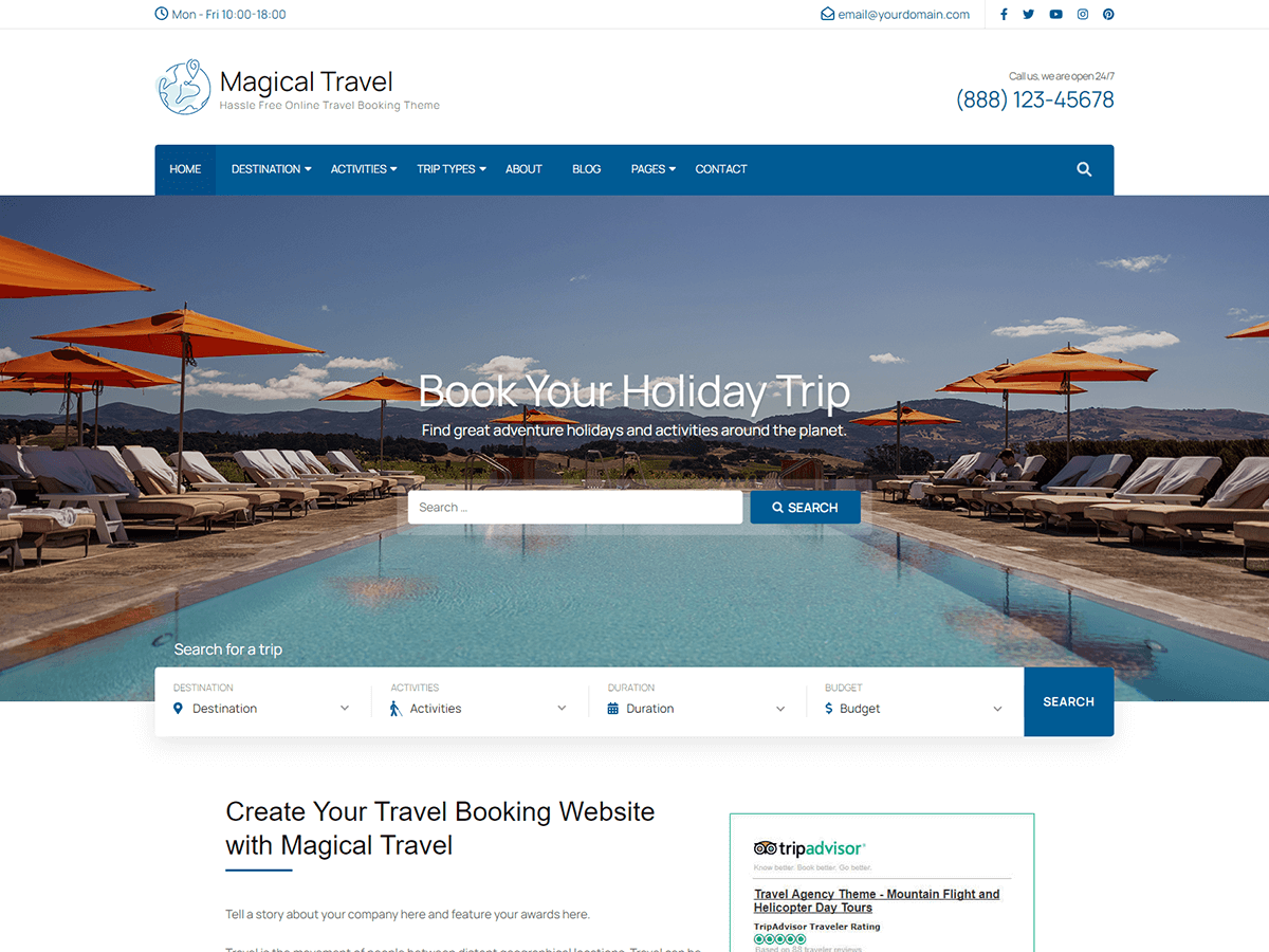 Magical Travel theme screenshot