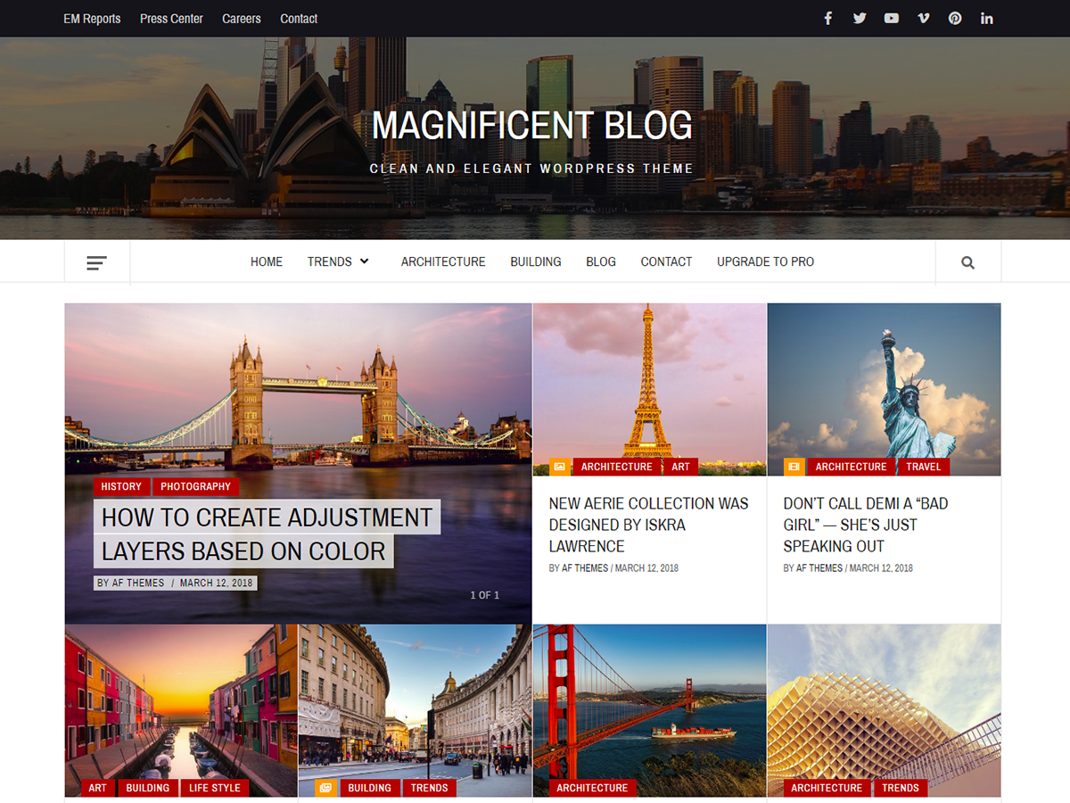 Magnificent Blog theme screenshot