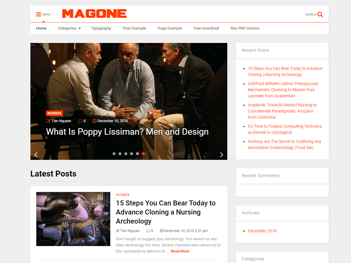 MagOne Lite theme screenshot
