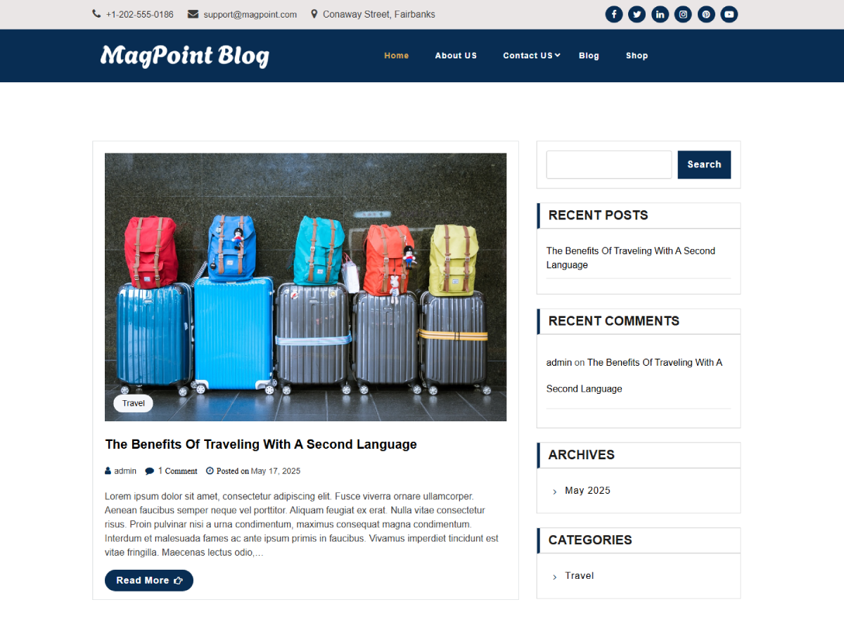 Magpoint Blog theme screenshot