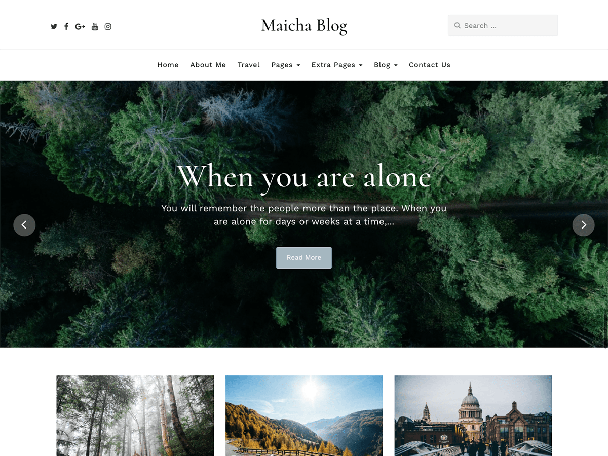Maicha Blog theme screenshot