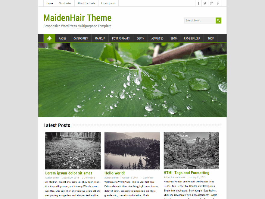 MaidenHair theme screenshot