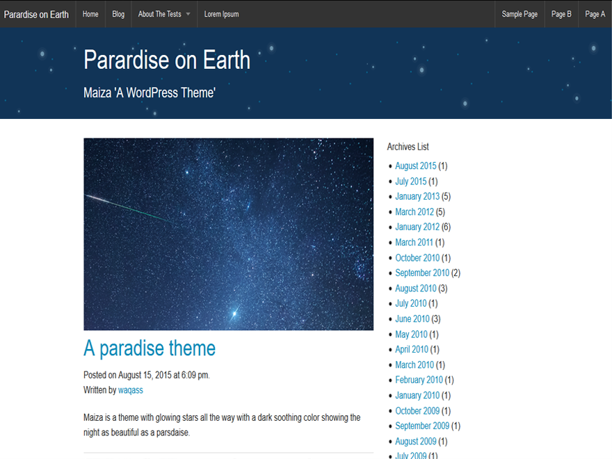 Maiza theme screenshot
