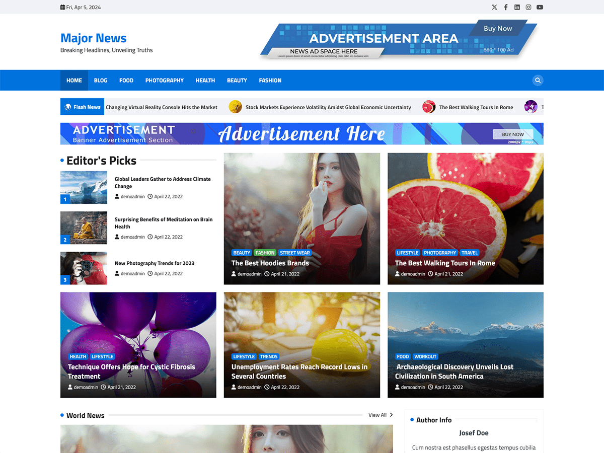 Major News theme screenshot