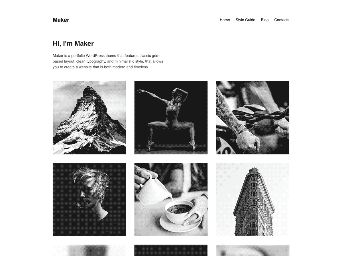 Maker theme screenshot
