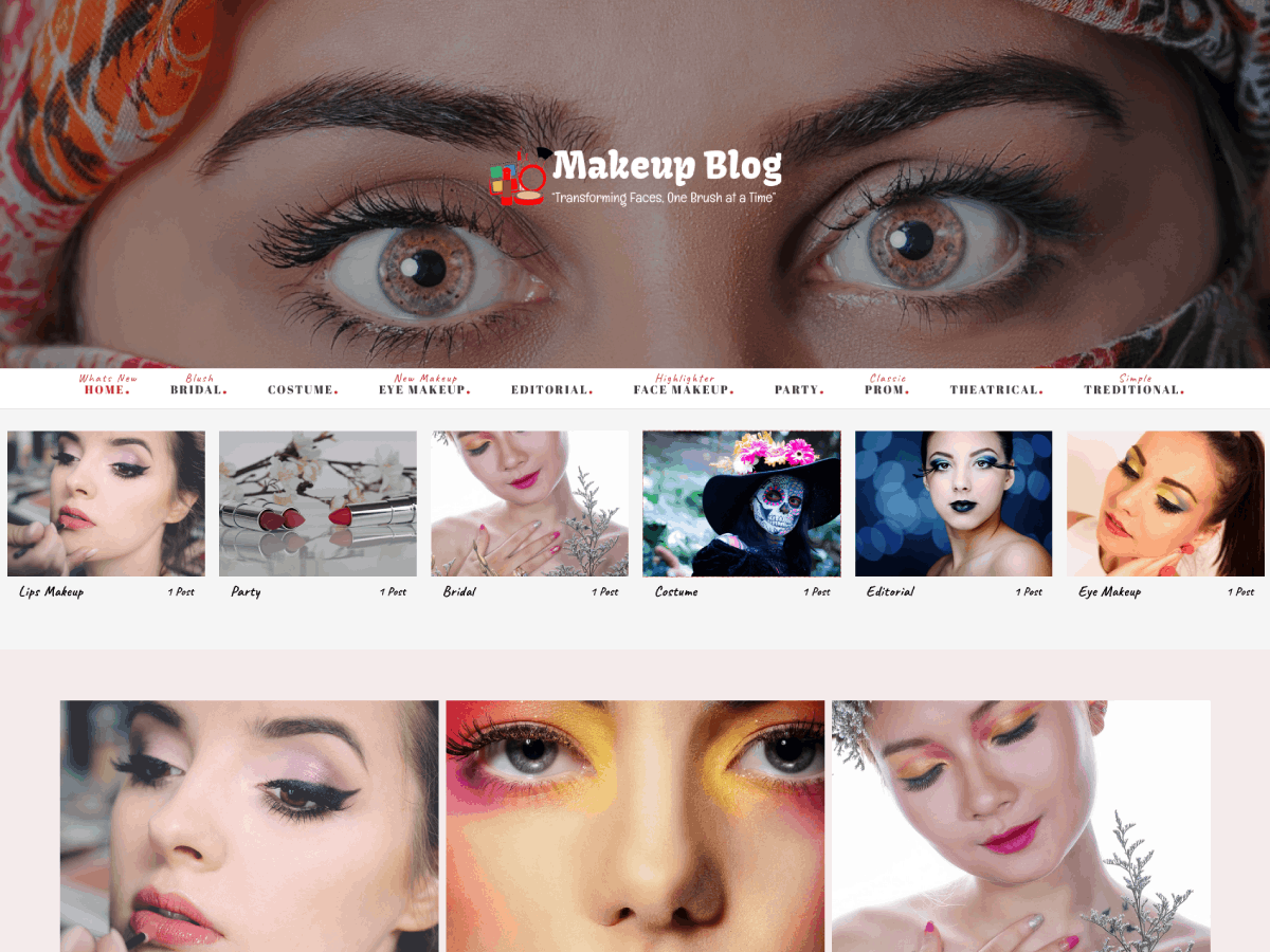 Makeup Blog theme screenshot