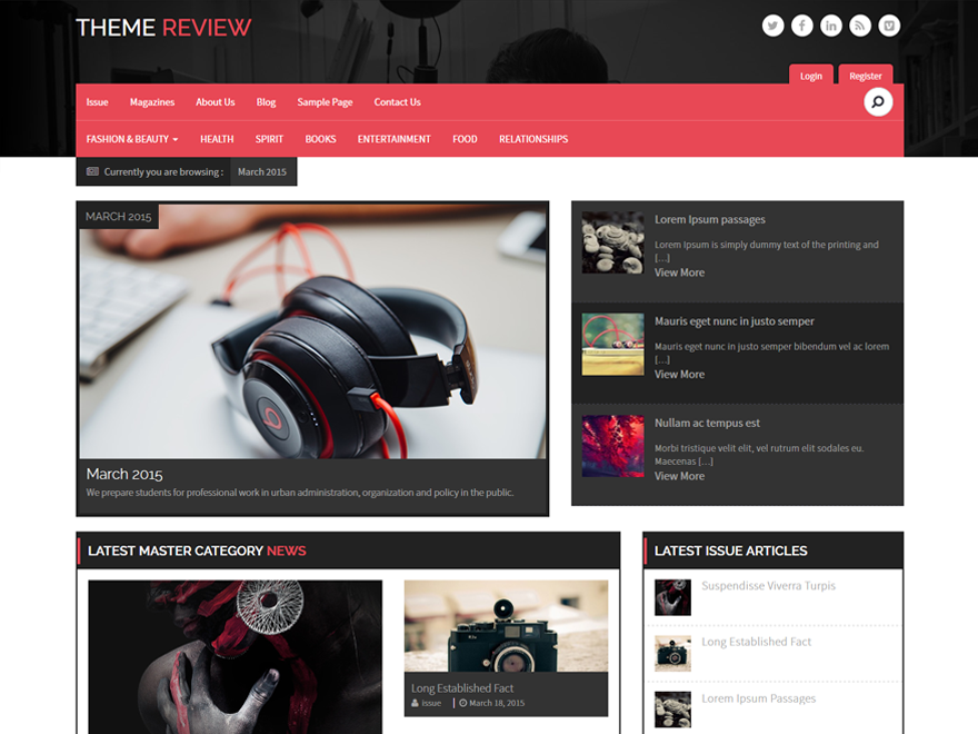 Manage Issue Based Magazine theme screenshot