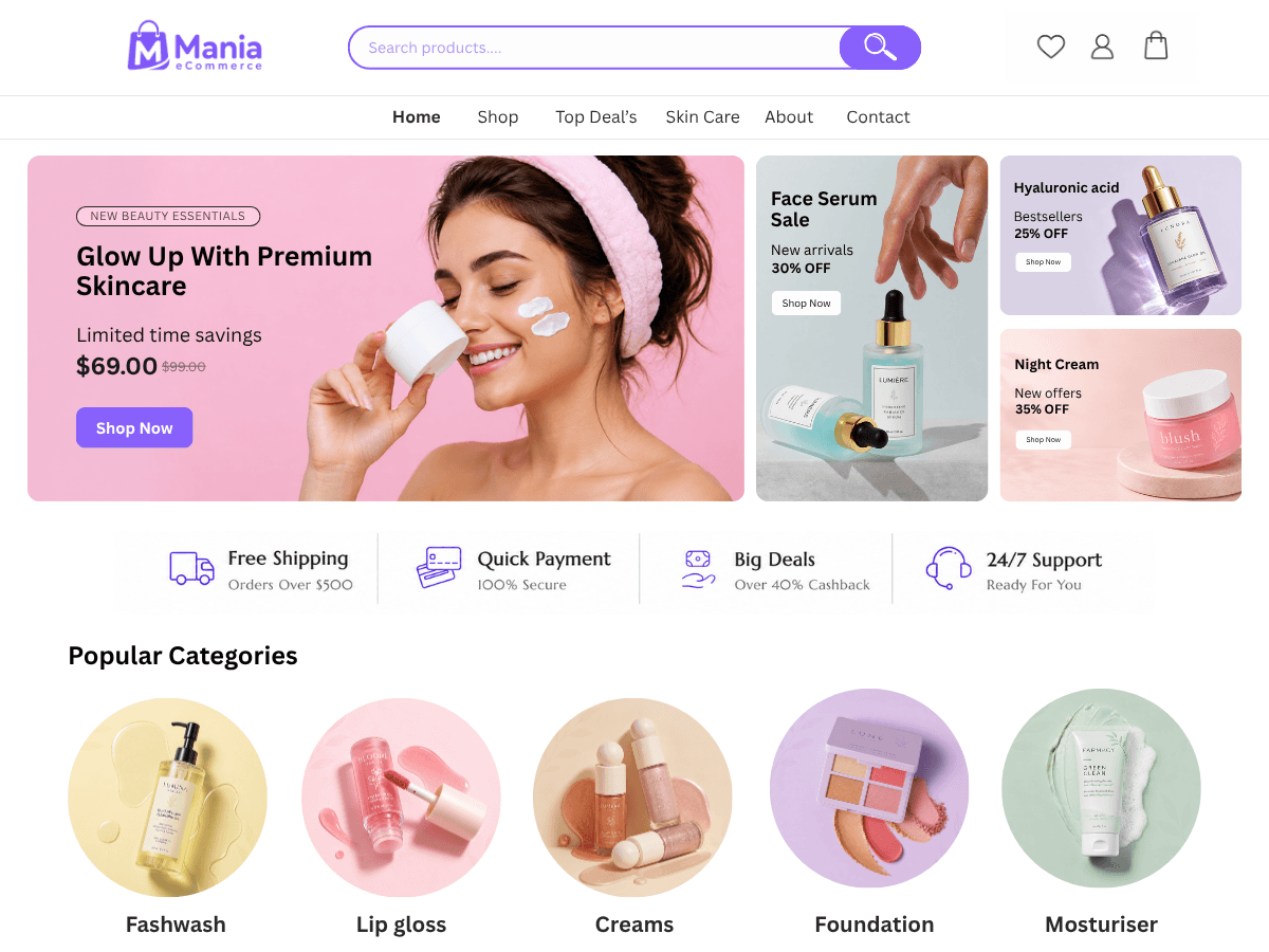 Mania eCommerce theme screenshot