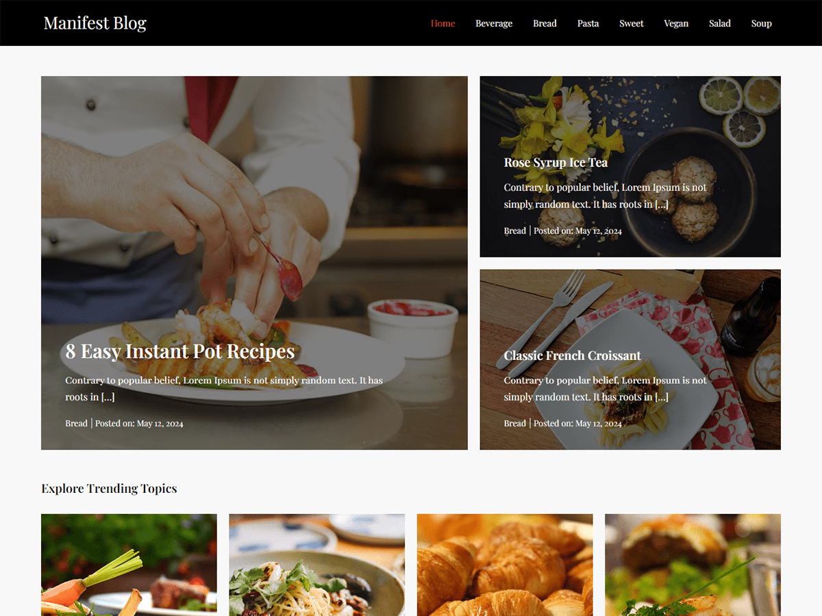 Manifest Blog theme screenshot