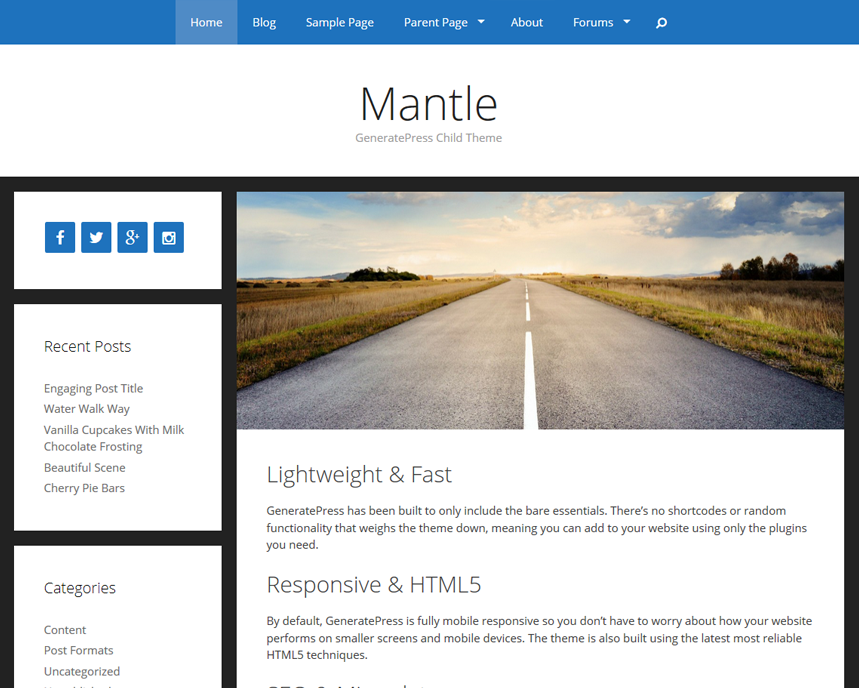 Mantle theme screenshot