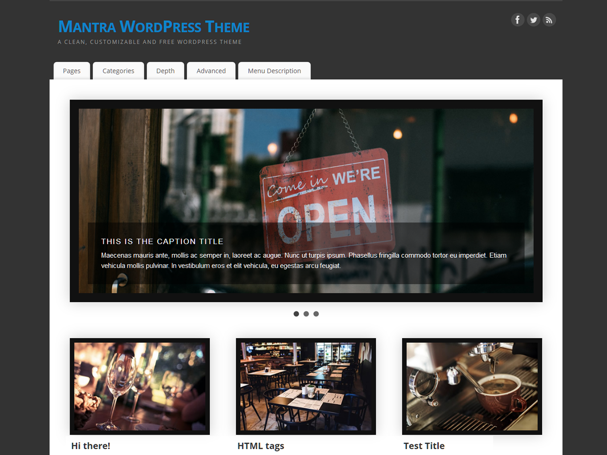 Mantra theme screenshot