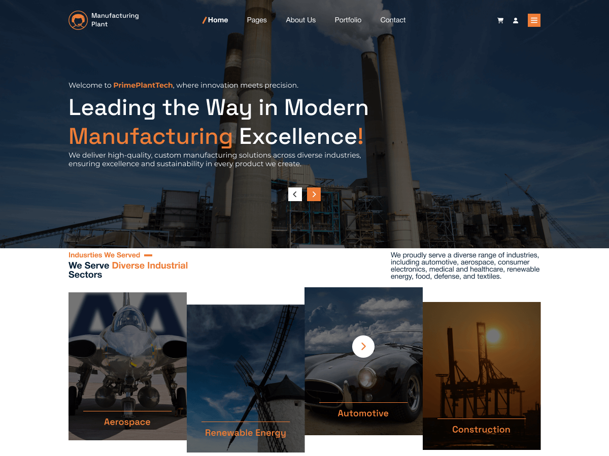 Manufacturing Plant theme screenshot