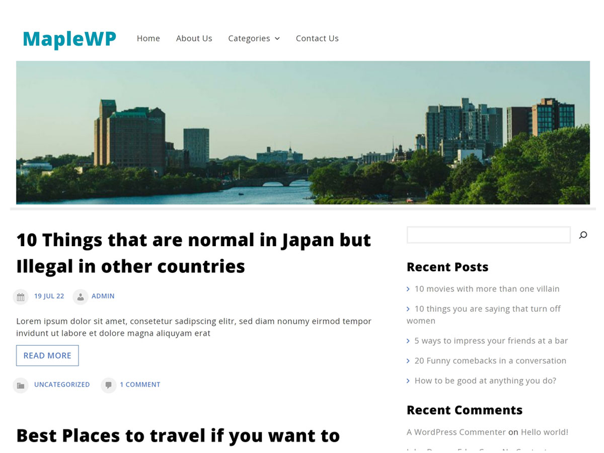maplewp theme screenshot