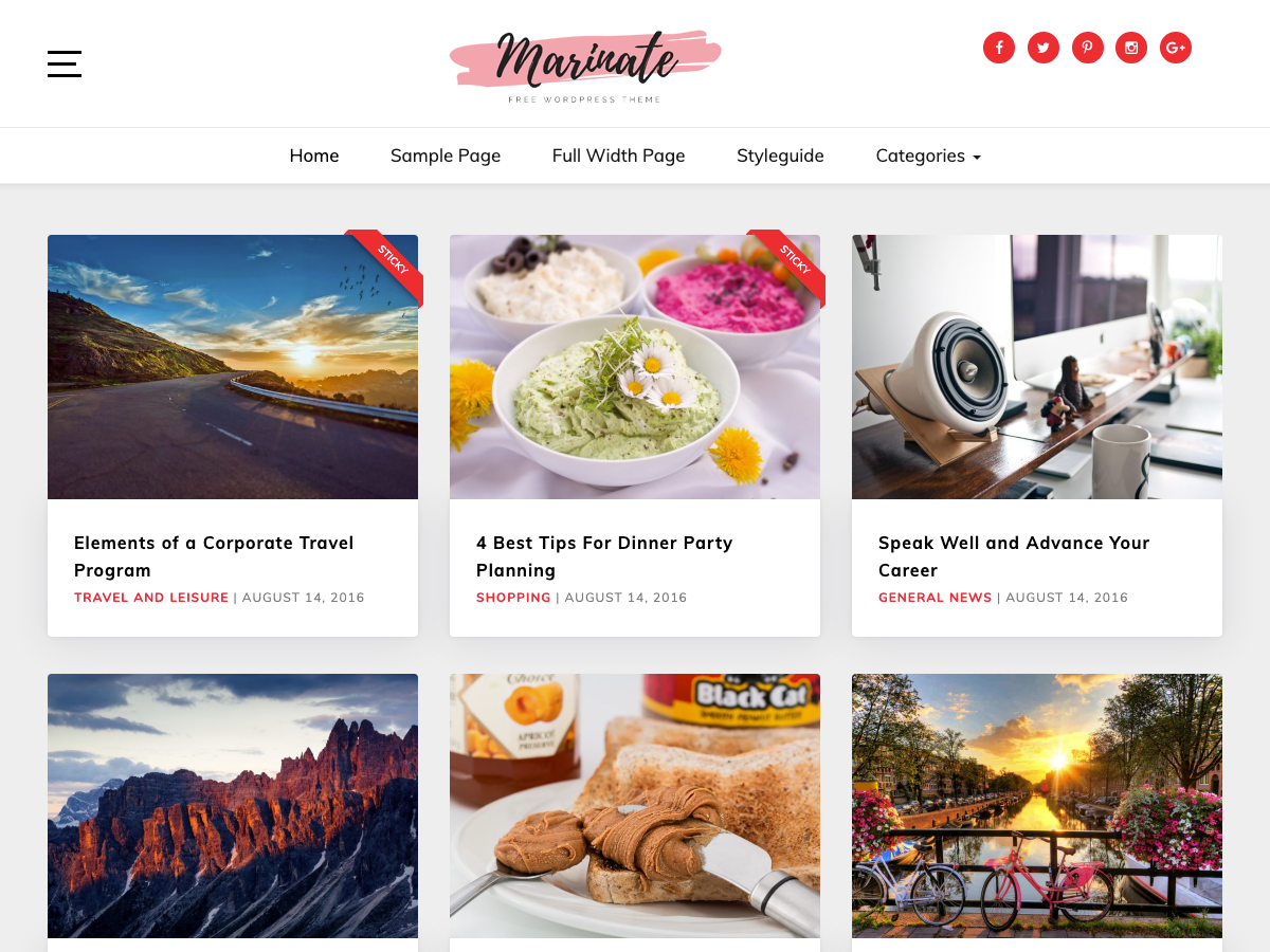 Marinate theme screenshot