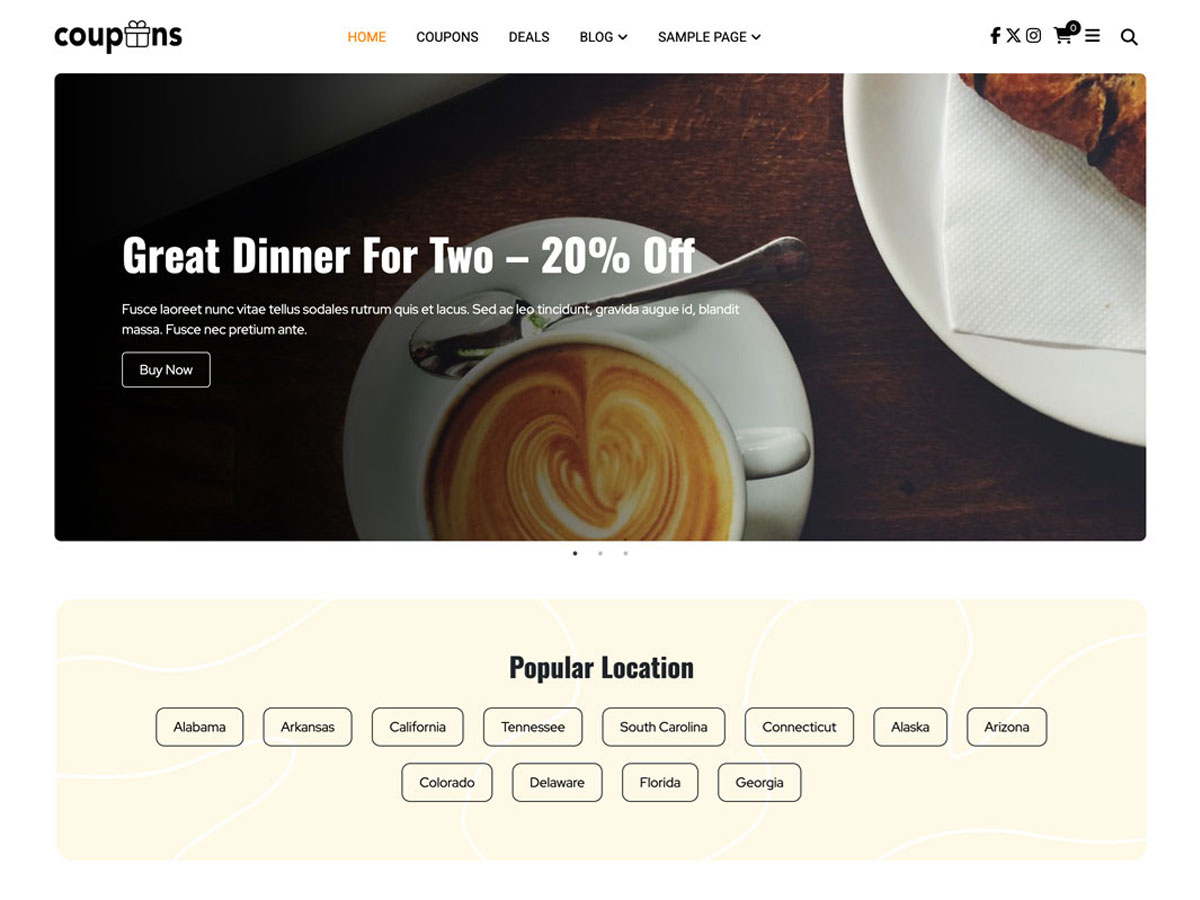 Market Coupons Deals theme screenshot