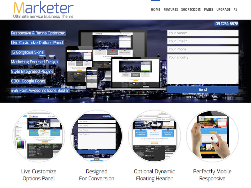 Marketer theme screenshot