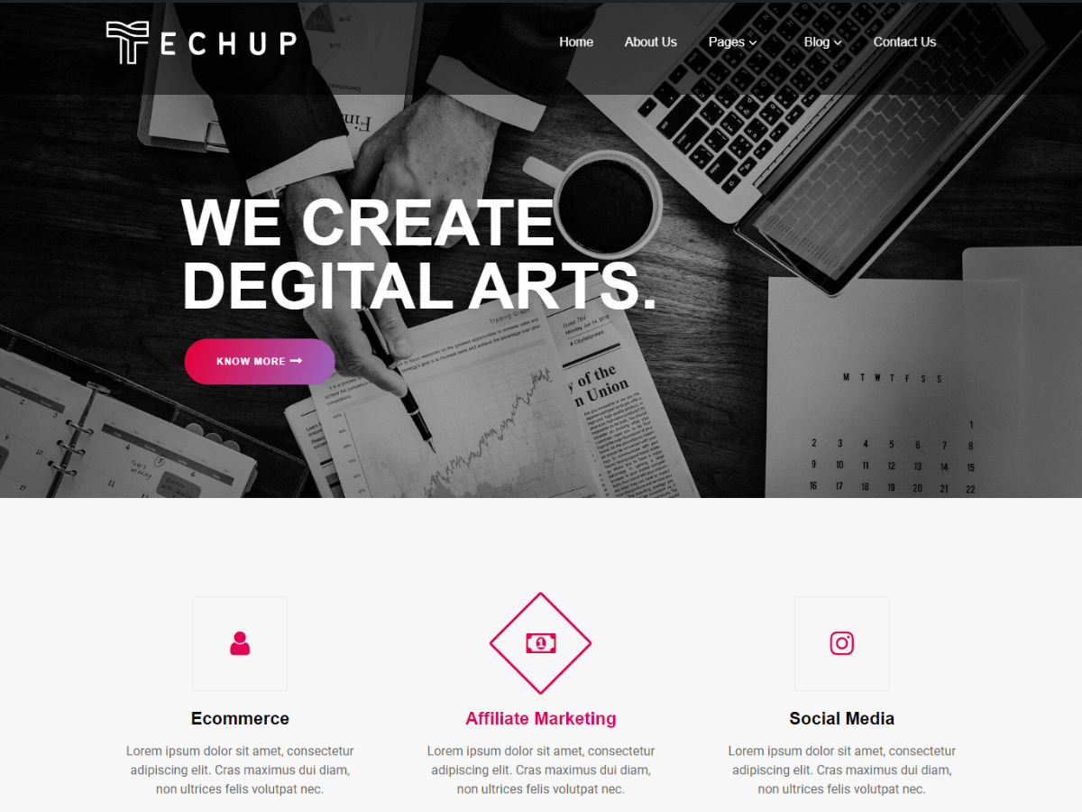 Marketing Techup theme screenshot