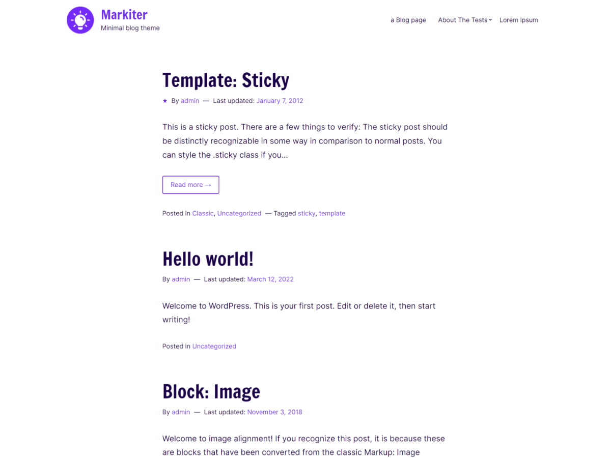 Markiter theme screenshot