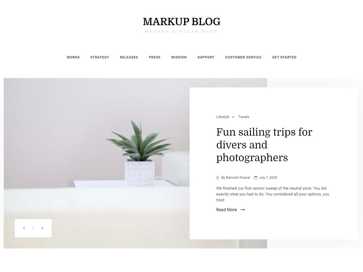 Markup Blog theme screenshot