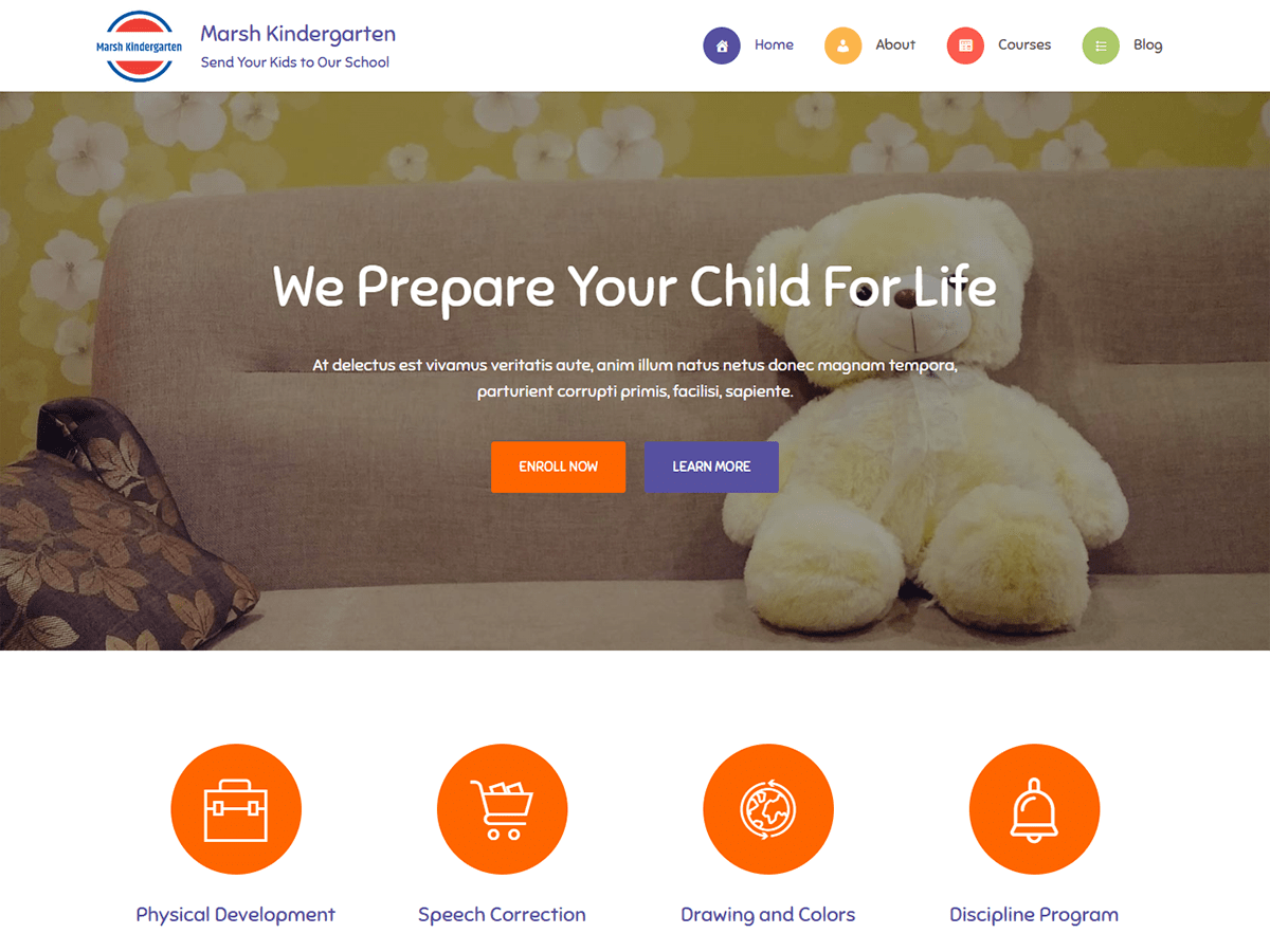 Marsh Kindergarten theme screenshot