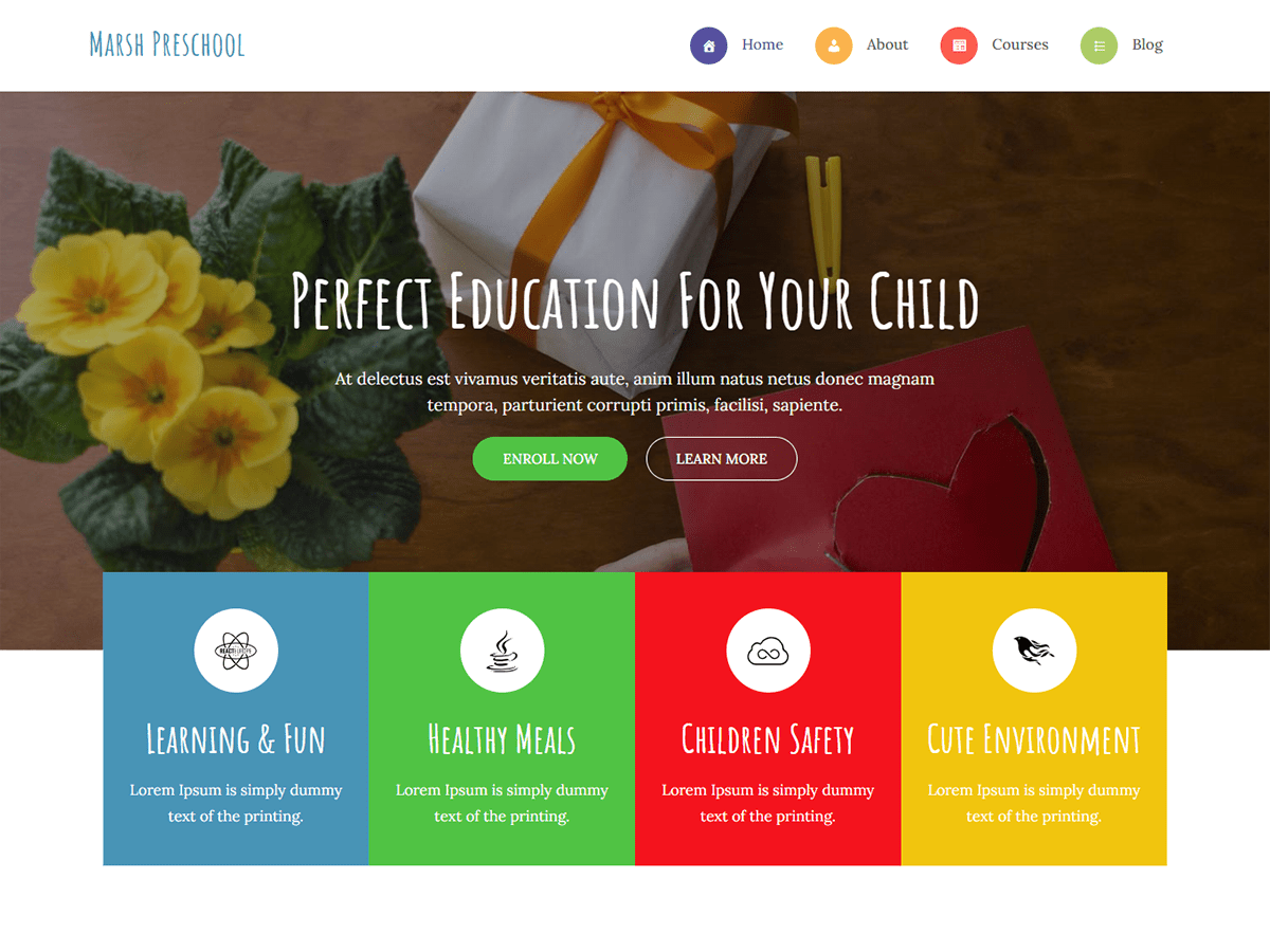 Marsh Preschool theme screenshot