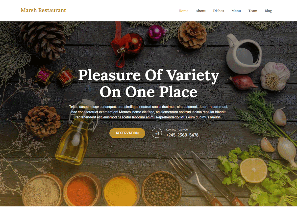 Marsh Restaurant theme screenshot