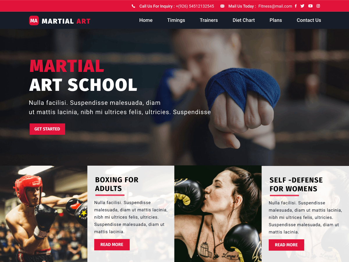 Martial Arts Training theme screenshot