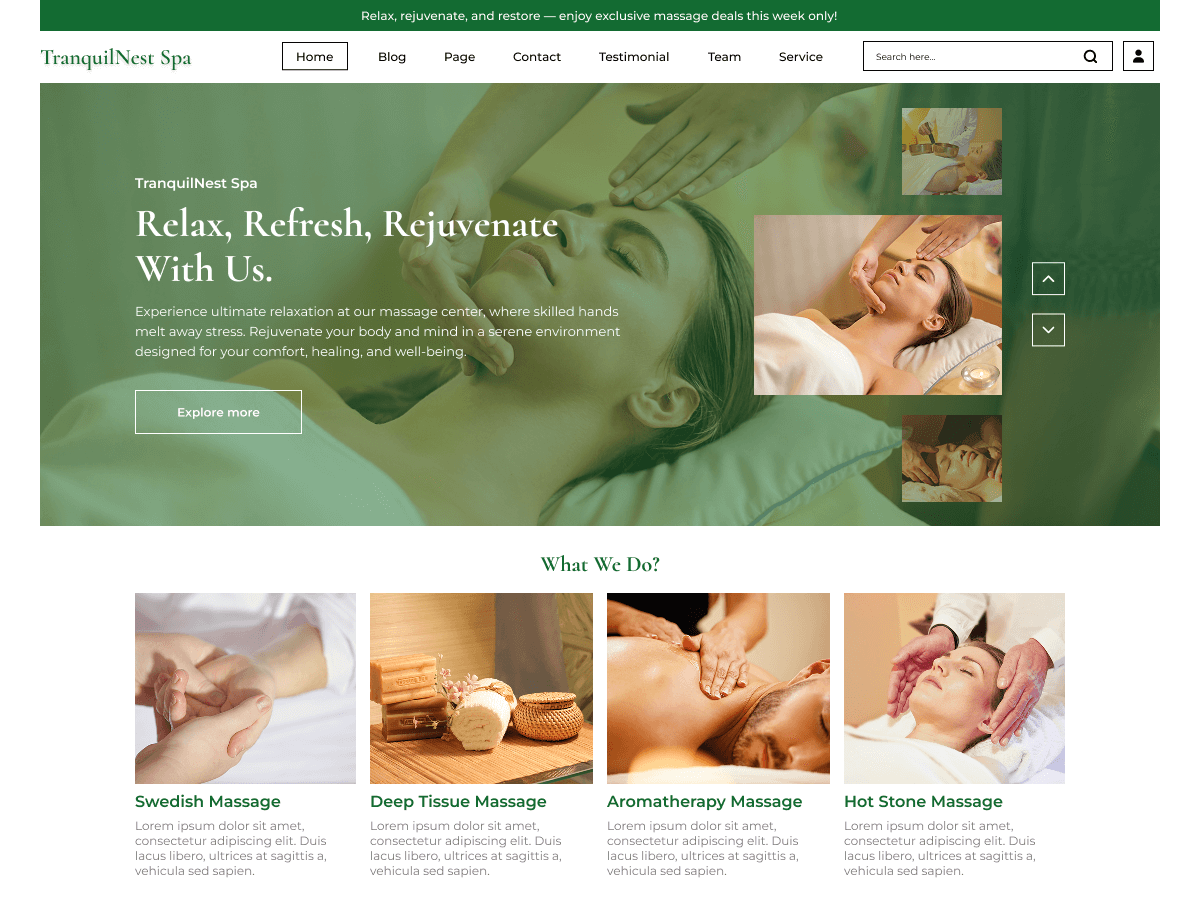 Massage Therapy theme screenshot