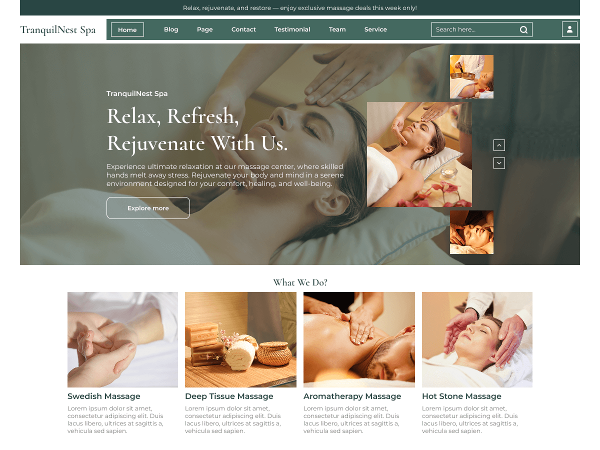 Massage Wellness Retreat theme screenshot