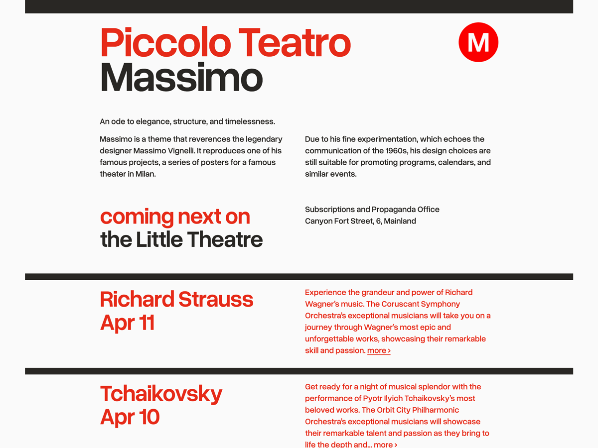 Massimo theme screenshot