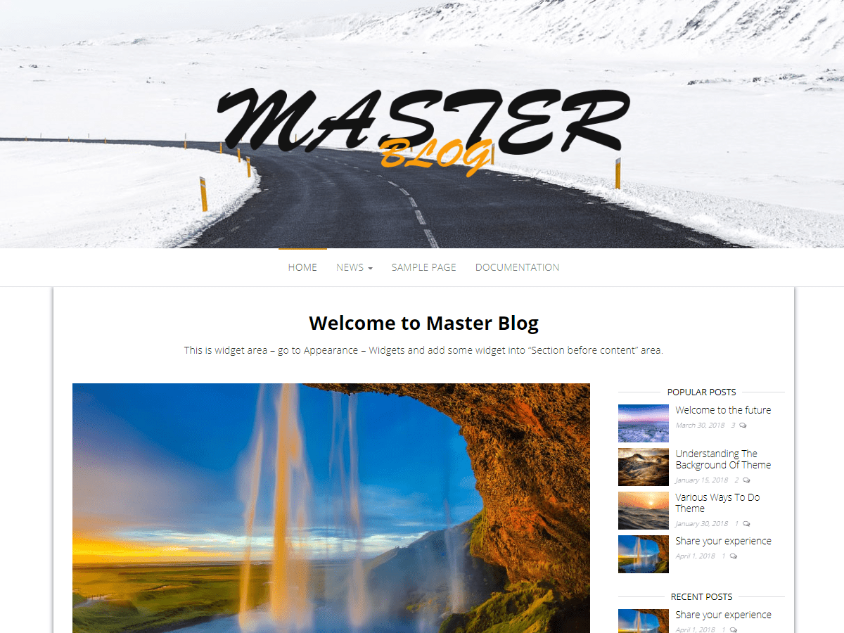 Master Blog theme screenshot