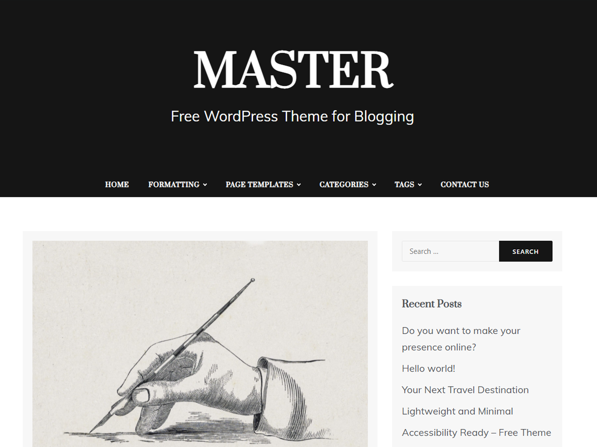 Master theme screenshot