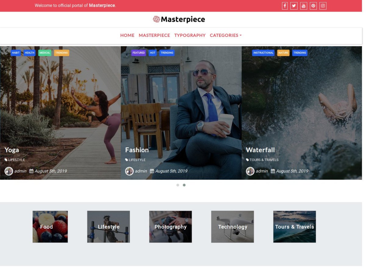 Masterpiece theme screenshot