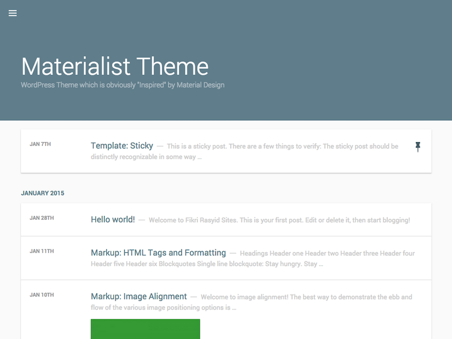 Materialist theme screenshot
