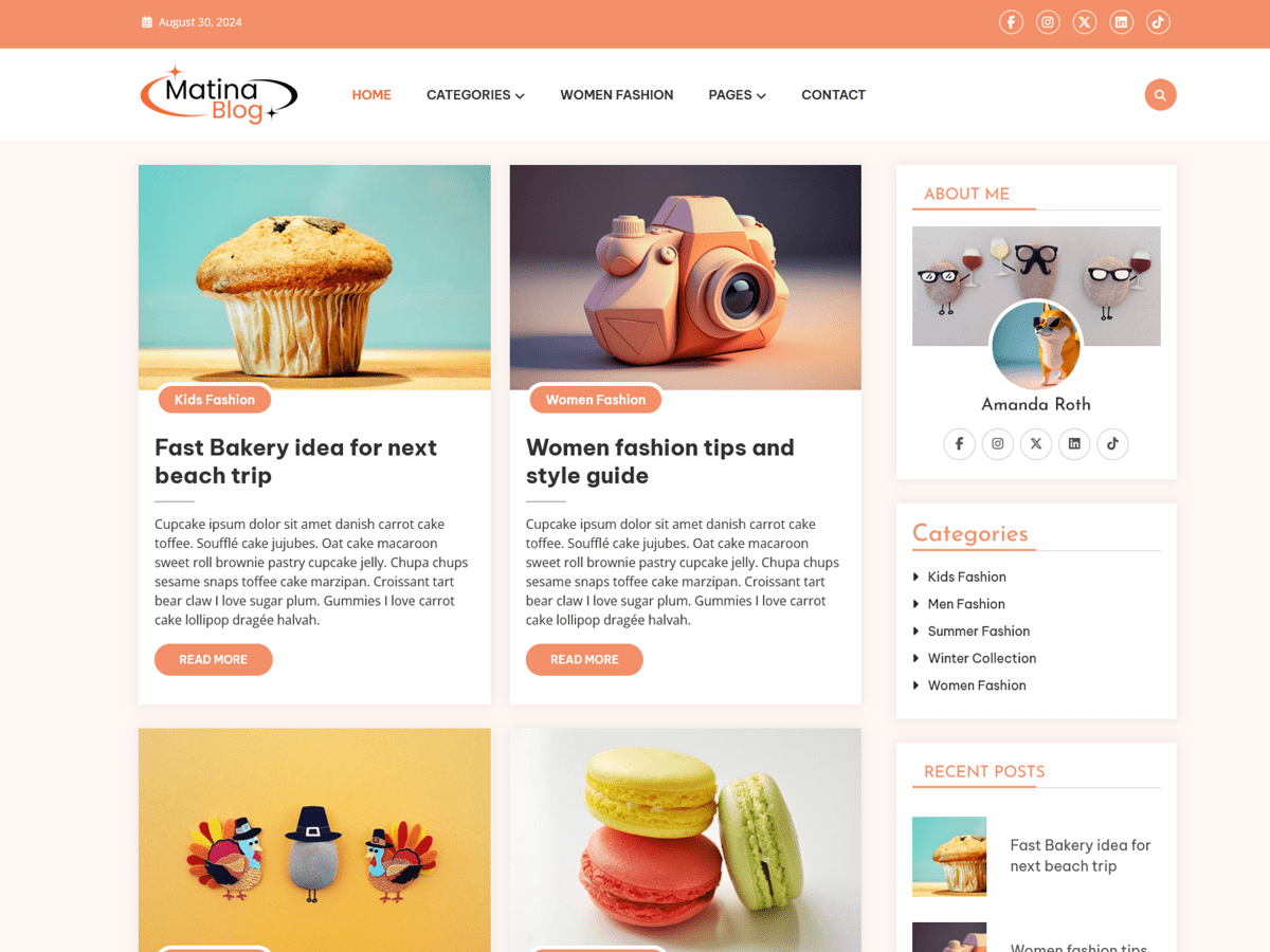 Matina Blog theme screenshot