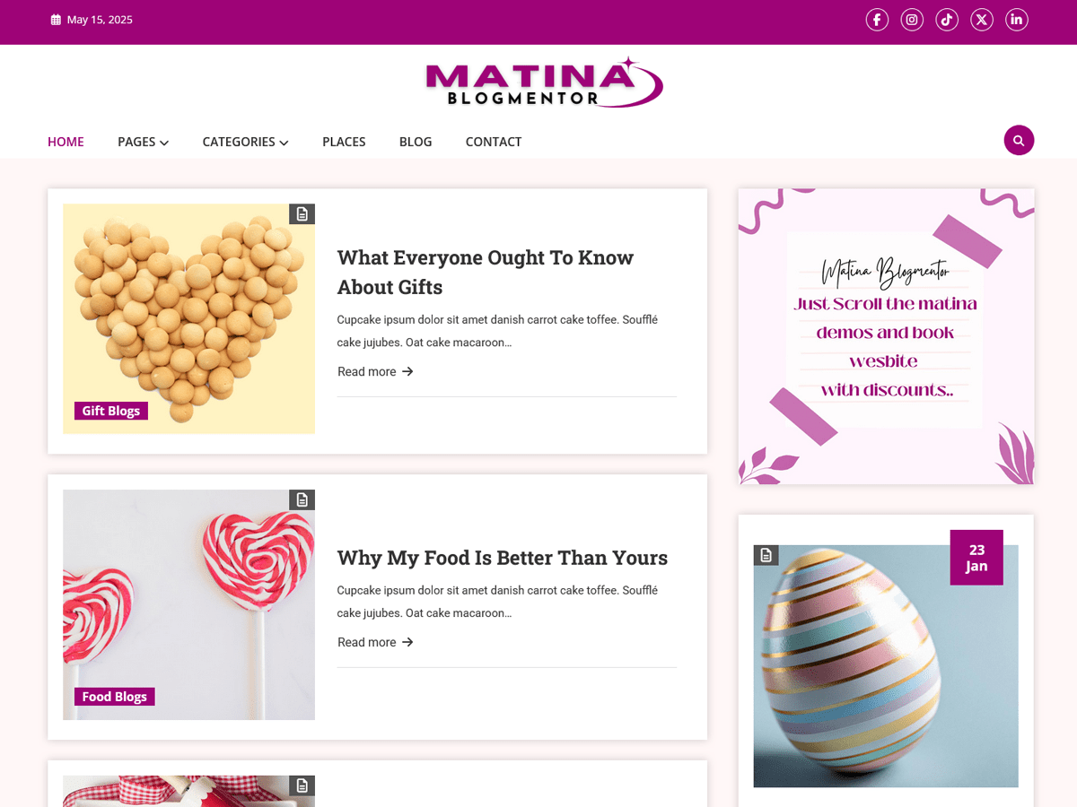 Matina Blogmentor theme screenshot