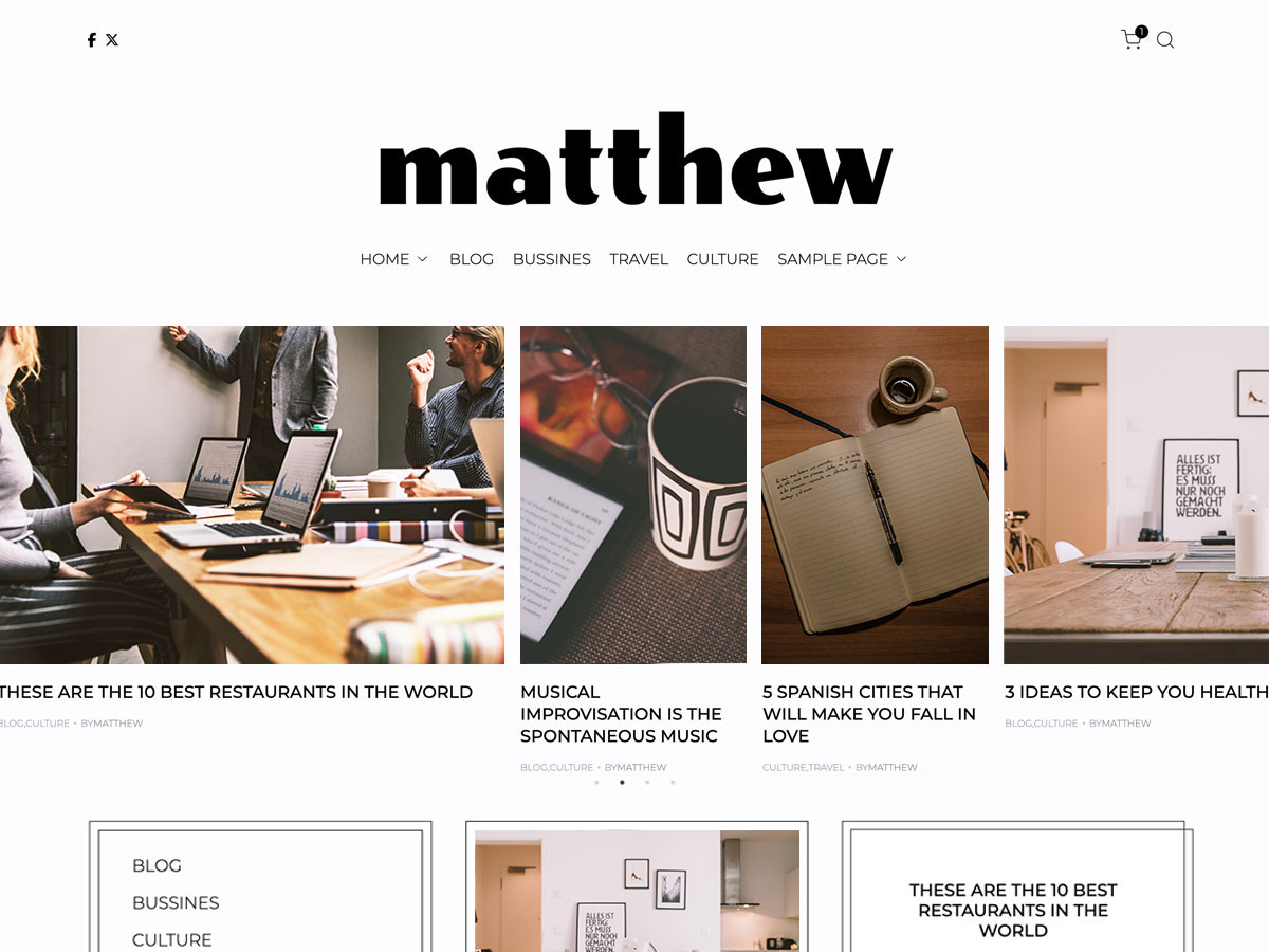 Matthew Magazine Blog theme screenshot