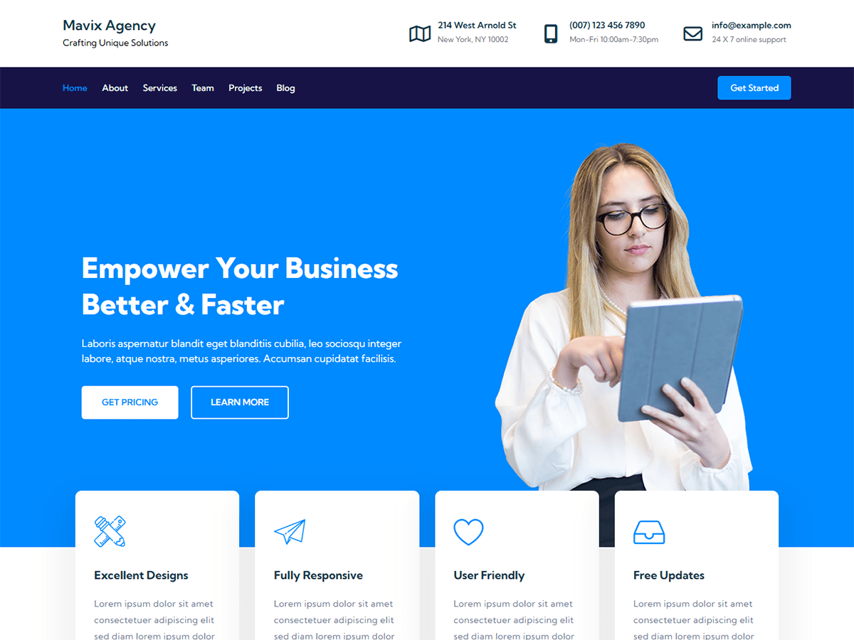 Mavix Agency theme screenshot
