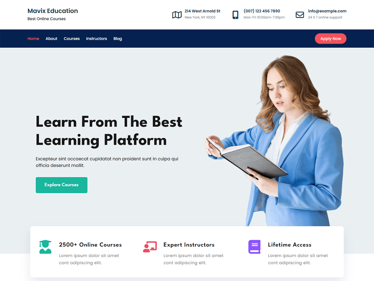 Mavix Education theme screenshot