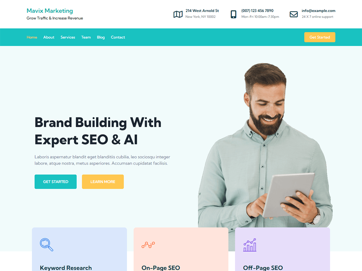Mavix Marketing theme screenshot