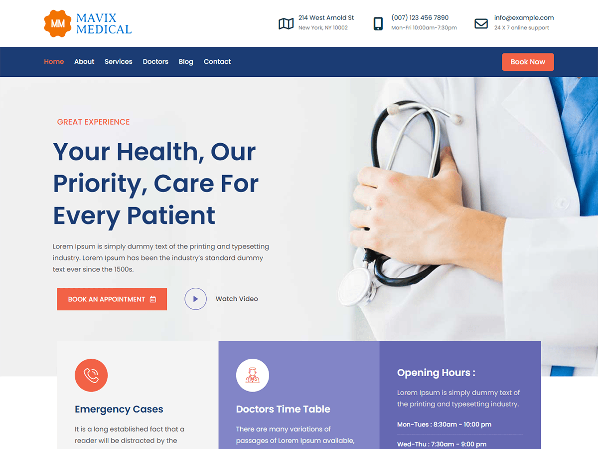 Mavix Medical theme screenshot