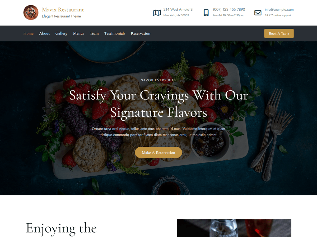 Mavix Restaurant theme screenshot
