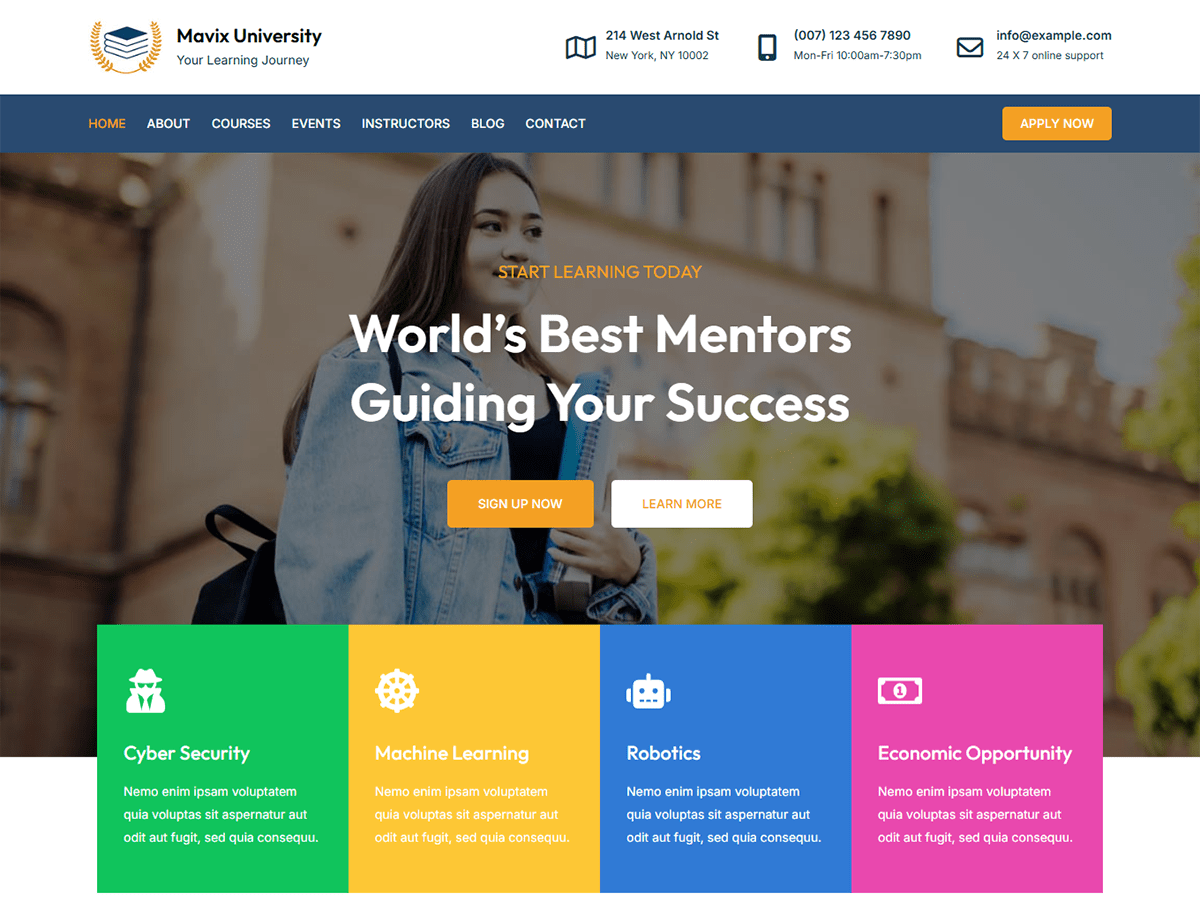Mavix University theme screenshot