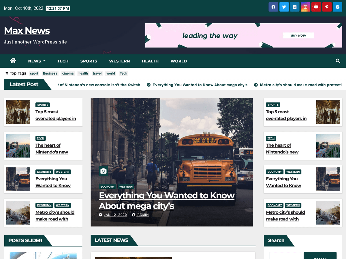 Max News theme screenshot