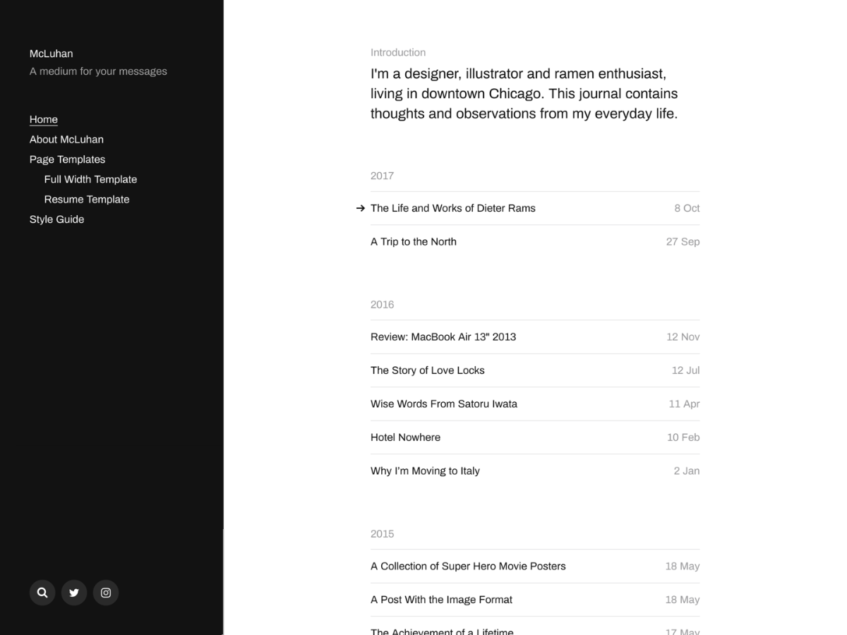 McLuhan theme screenshot