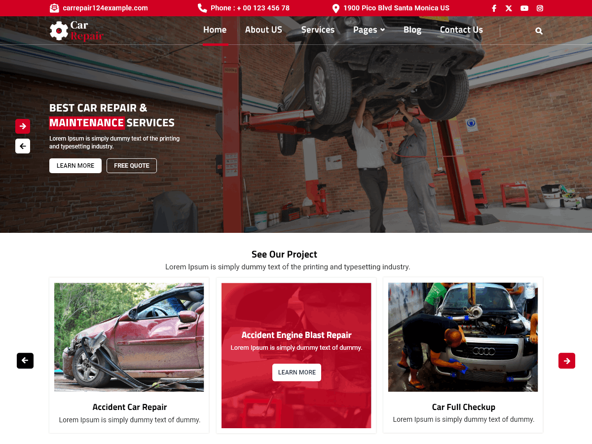 Mechanic Car Repair theme screenshot
