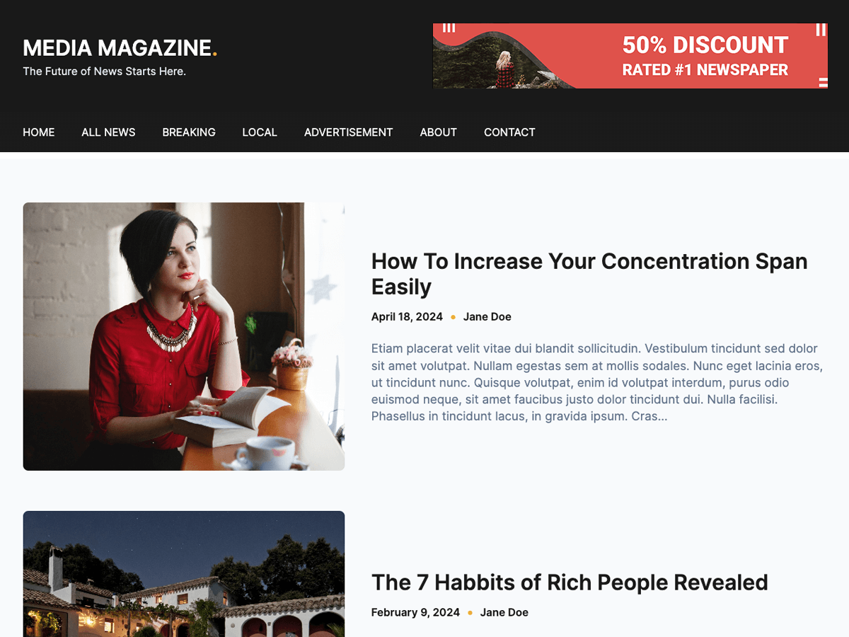 Media Magazine theme screenshot