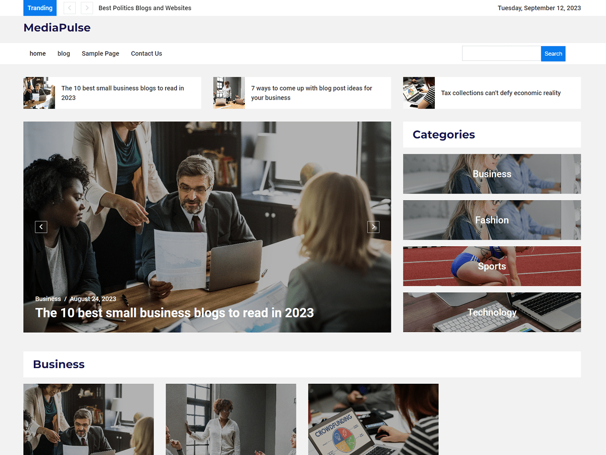 MediaPulse theme screenshot