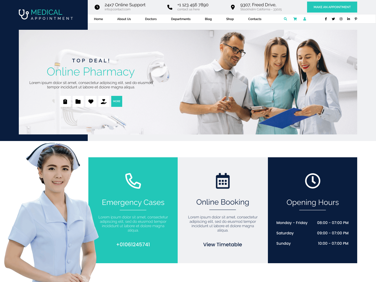 Medical Appointment theme screenshot