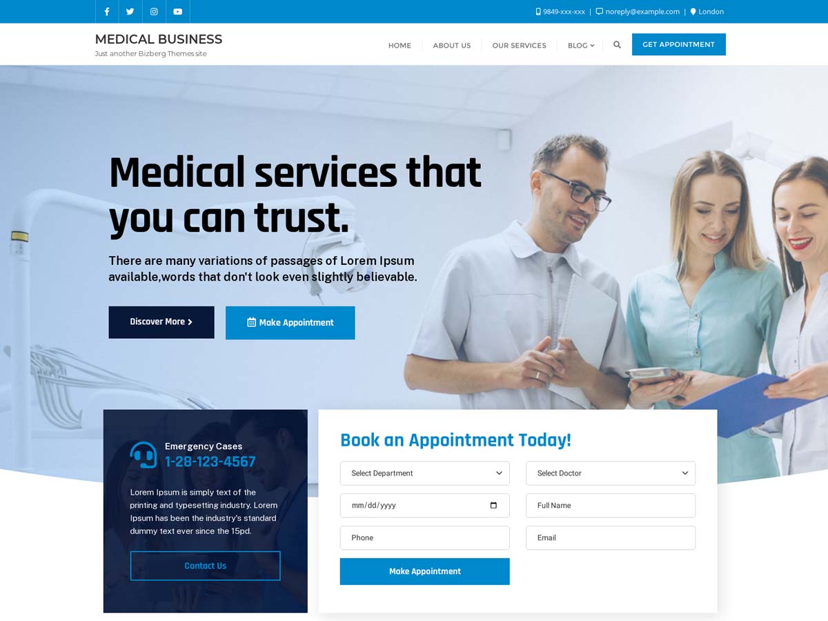 Medical Business theme screenshot